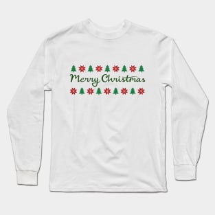 Merry Christmas+Tree+Diamond Pattern Long Sleeve T-Shirt